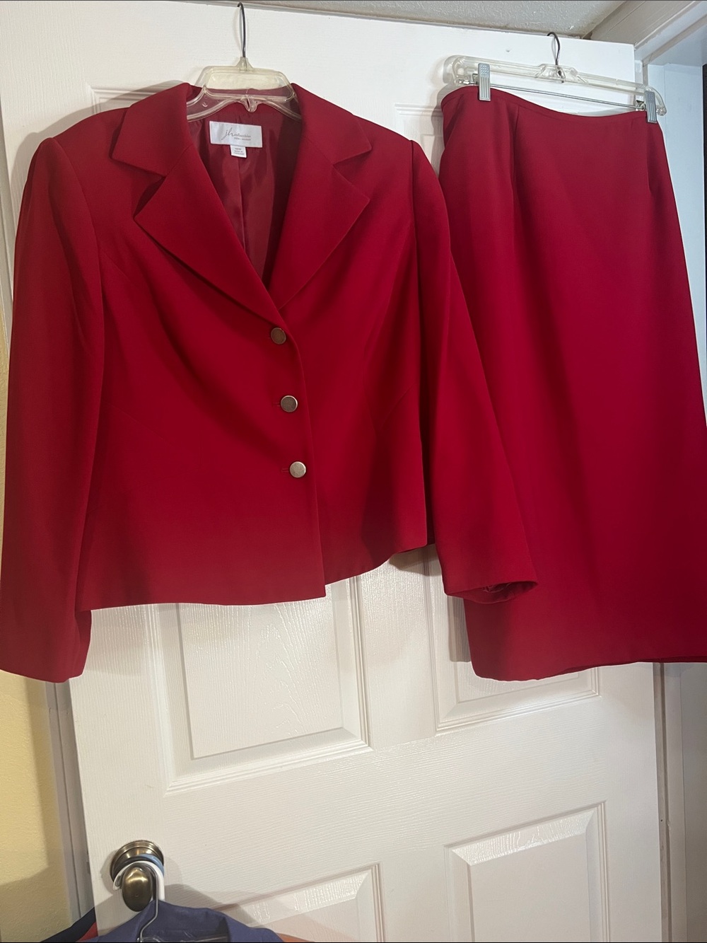 JH Collectibles Red Blazer and Skirt Suit Set